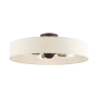 Livex Lighting Venlo 4 Light 22" Wide Semi-Flush Drum Ceiling Fixture with Cream Shade Bronze with Antique Brass Accents
