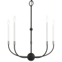 Livex Lighting Clairmont 5 Light 24" Wide Candle Style Chandelier Black with Brushed Nickel Accents