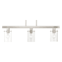 Livex Lighting Munich 3 Light 5" Wide Commercial Linear Chandelier Brushed Nickel