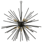 Livex Lighting Tribeca 9 Light 34" Wide Commercial Abstract Sputnik Chandelier Shiny Black / Polished Brass Accents