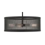 Livex Lighting Industro 4 Light 20" Wide Drum Chandelier Black with Brushed Nickel Accents