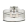 Livex Lighting Industro 3 Light 15" Wide Semi-Flush Drum Ceiling Fixture Brushed Nickel