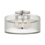Livex Lighting Industro 3 Light 18" Wide Semi-Flush Drum Ceiling Fixture Brushed Nickel