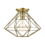 Livex Lighting Geometric 14" Wide Semi-Flush Ceiling Fixture Antique Brass