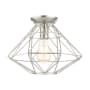 Livex Lighting Geometric 14" Wide Semi-Flush Ceiling Fixture Brushed Nickel