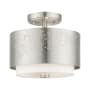 Livex Lighting Noria 2 Light 12" Wide Semi-Flush Drum Ceiling Fixture Brushed Nickel