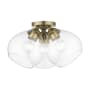 Livex Lighting Catania 3 Light 16" Wide Flush Mount Ceiling Fixture Antique Brass