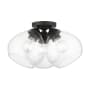 Livex Lighting Catania 3 Light 16" Wide Flush Mount Ceiling Fixture Black