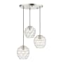 Livex Lighting Geometrix 3 Light 20" Wide Multi Light Pendant Brushed Nickel