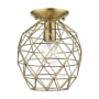 Livex Lighting Geometrix 8" Wide Semi-Flush Ceiling Fixture Antique Brass