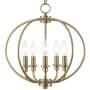 Livex Lighting Seville Convertible 2 Light Pendant / Semi-Flush Ceiling Fixture Antique Brass