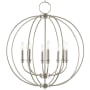 Livex Lighting Milania 8 Light 1 Tier Chandelier Brushed Nickel