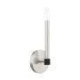 Livex Lighting Karlstad Single Light 11" Tall Wall Sconce Brushed Nickel with Satin Brass Accents