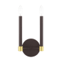 Livex Lighting Karlstad 2 Light 11" Tall Wall Sconce Bronze with Satin Brass Accents