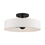 Livex Lighting Venlo 4 Light 14" Wide Flush Mount Drum Ceiling Fixture Black with Brushed Nickel Accents