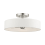 Livex Lighting Venlo 4 Light 14" Wide Flush Mount Drum Ceiling Fixture Brushed Nickel