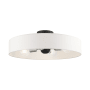 Livex Lighting Venlo 4 Light 22" Wide Flush Mount Drum Ceiling Fixture Black with Brushed Nickel Accents