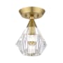 Livex Lighting Brussels 7" Wide Semi-Flush Ceiling Fixture Natural Brass