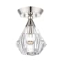 Livex Lighting Brussels 7" Wide Semi-Flush Ceiling Fixture Polished Nickel