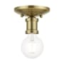 Livex Lighting Lansdale 5" Wide Flush Mount Ceiling Fixture Antique Brass