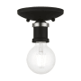 Livex Lighting Lansdale 5" Wide Flush Mount Ceiling Fixture Black / Brushed Nickel Accents