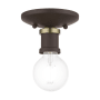 Livex Lighting Lansdale 5" Wide Flush Mount Ceiling Fixture Bronze / Antique Brass Accents