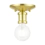 Livex Lighting Lansdale 5" Wide Flush Mount Ceiling Fixture Satin Brass