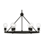 Livex Lighting Lansdale 6 Light 25" Wide Commercial Ring Chandelier Black / Brushed Nickel Accents