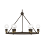 Livex Lighting Lansdale 6 Light 25" Wide Commercial Ring Chandelier Bronze / Antique Brass Accents