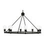 Livex Lighting Lansdale 8 Light 34" Wide Commercial Ring Chandelier Black / Brushed Nickel Accents