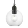 Livex Lighting Downtown 8" Wide Mini Pendant Black / Brushed Nickel Accents