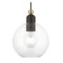 Livex Lighting Downtown 8" Wide Mini Pendant Bronze / Antique Brass Accents