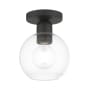 Livex Lighting Downtown 7" Wide Flush Mount Globe Ceiling Fixture Black