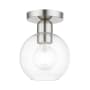 Livex Lighting Downtown 7" Wide Flush Mount Globe Ceiling Fixture Brushed Nickel