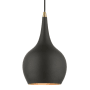 Livex Lighting Andes 8" Wide Mini Pendant Black / Antique Brass Accents
