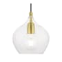 Livex Lighting Aldrich 8" Wide Mini Pendant Satin Brass / Polished Brass Accent