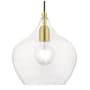 Livex Lighting Aldrich 10" Wide Mini Pendant Satin Brass / Polished Brass Accent