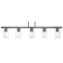Livex Lighting Clarion 5 Light 5" Wide Commercial Linear Chandelier Black Chrome