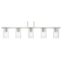 Livex Lighting Clarion 5 Light 5" Wide Commercial Linear Chandelier Brushed Nickel