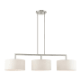 Livex Lighting Meridian 3 Light 51" Wide Drum Chandelier Brushed Nickel