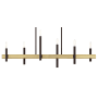 Livex Lighting Denmark 6 Light 40" Wide Abstract Linear Chandelier Bronze with Antique Brass Accents