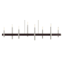 Livex Lighting Denmark 8 Light 48" Wide Abstract Linear Chandelier Brushed Nickel with Bronze Accents