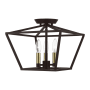 Livex Lighting Devonshire 3 Light 13" Wide Flush Mount Ceiling Fixture Bronze / Antique Brass Accents
