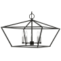 Livex Lighting Devonshire 5 Light 22" Wide Commercial Lantern Chandelier Black / Brushed Nickel Accents