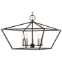 Livex Lighting Devonshire 5 Light 22" Wide Commercial Lantern Chandelier Bronze / Antique Brass Accents