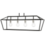 Livex Lighting Devonshire 4 Light 10" Wide Commercial Linear Chandelier Black / Brushed Nickel Accents