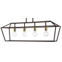 Livex Lighting Devonshire 4 Light 10" Wide Commercial Linear Chandelier Bronze / Antique Brass Accents