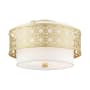 Livex Lighting Calinda 3 Light 16" Wide Semi-Flush Drum Ceiling Fixture Soft Gold