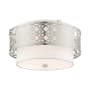Livex Lighting Calinda 3 Light 16" Wide Semi-Flush Drum Ceiling Fixture Brushed Nickel