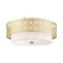 Livex Lighting Calinda 4 Light 20" Wide Semi-Flush Drum Ceiling Fixture Soft Gold
